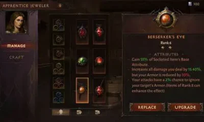 Diablo 4: Gems to Be Relocated Outside Inventory, Streamlining Gameplay Experience